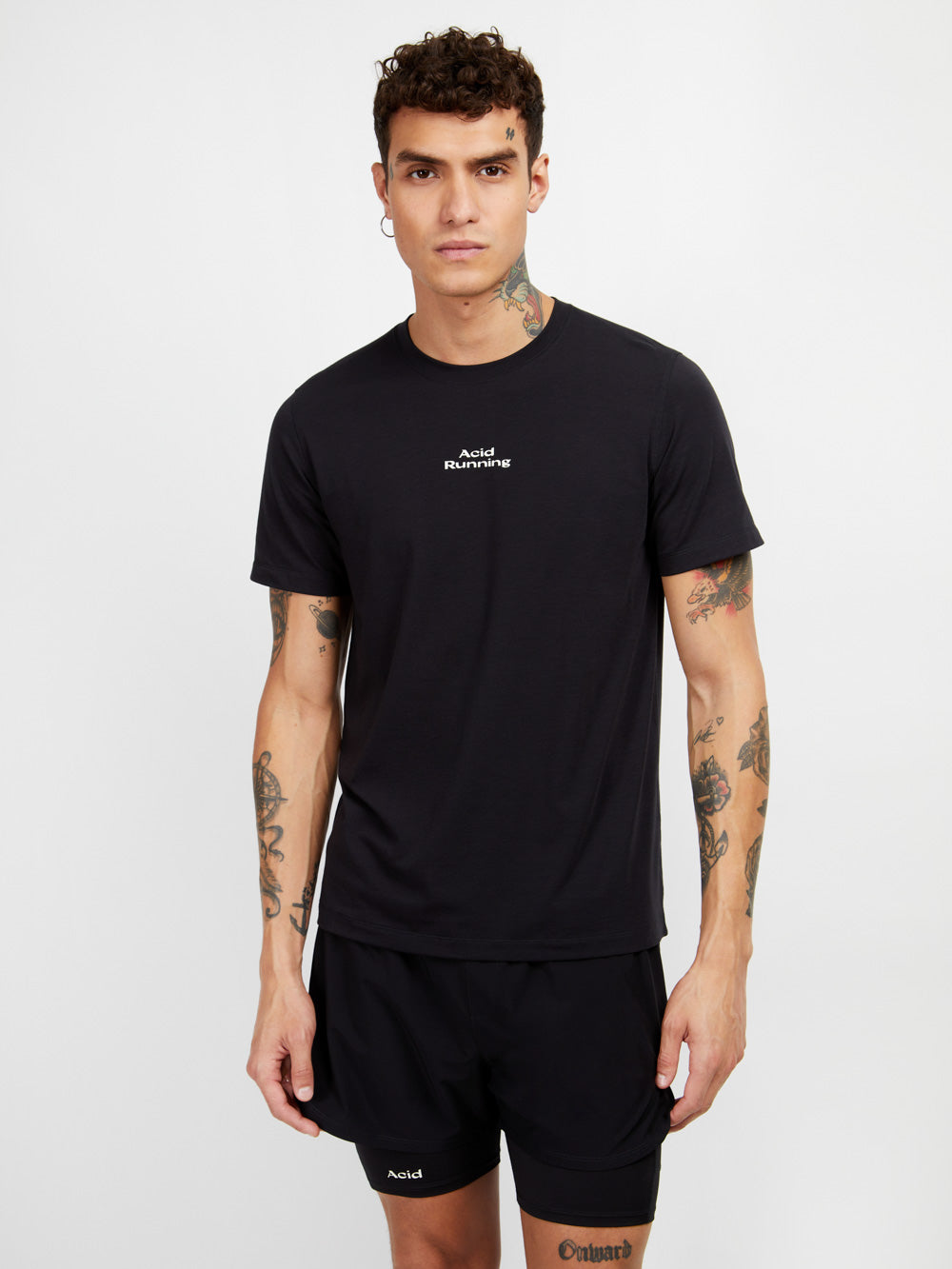 Acid Running Logo T-Shirt in Black - Sustainable Materials