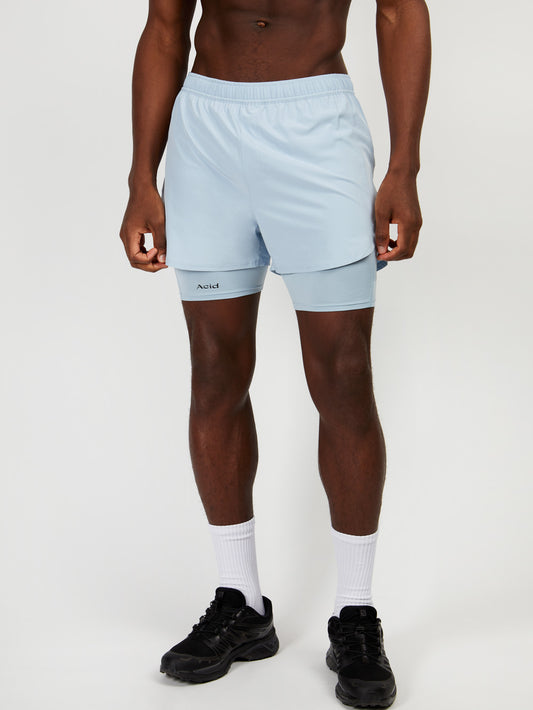 2-in-1 Shorts - Iced Blue